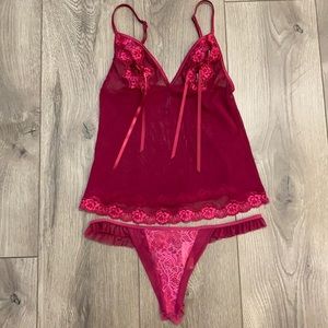 Victoria’s Secret red babydoll lingerie set small